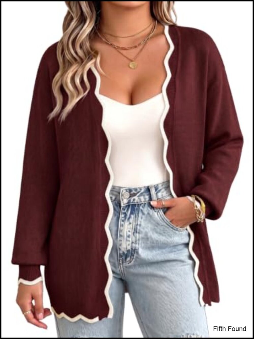 Plus Size Long Sleeve V Neck Open Front Cardigan Knit Sweater